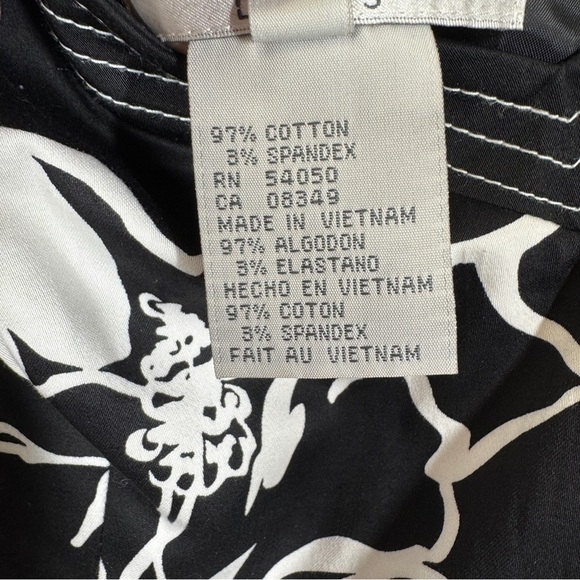 Vintage Nine West Y2K Floral Black White Floral Print Mini Dress Size 6 - Picture 10 of 14
